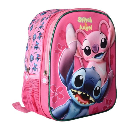 Morral Escolar Stitch y Angel Pequeño