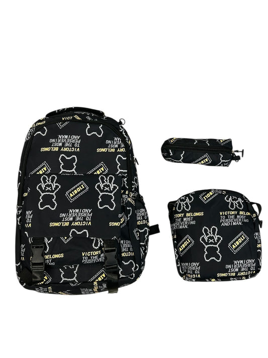 Combo Escolar 3 en 1 Ositos Negro