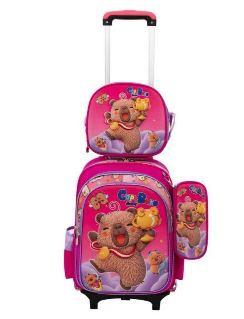 Morral Escolar Capybara Campeón Rosa