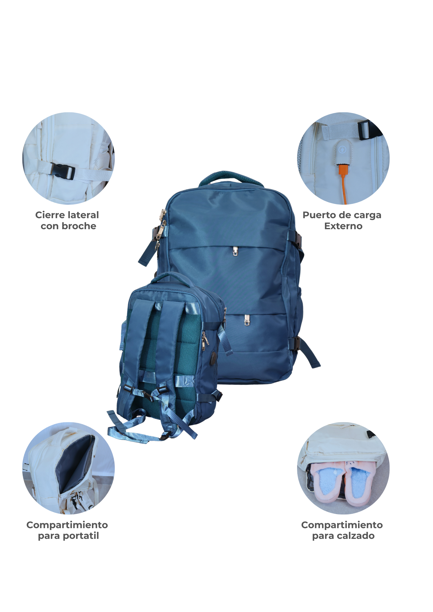 Maleta Multifuncional Rosa con Puerto de Carga