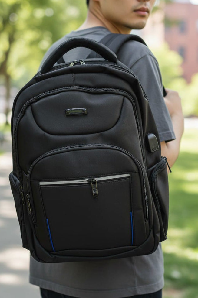 Morral para caballero líneas laterales azules